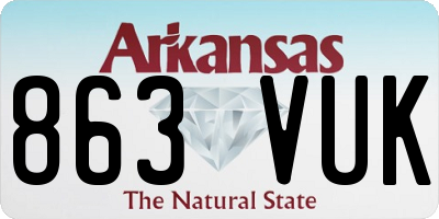 AR license plate 863VUK