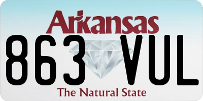 AR license plate 863VUL