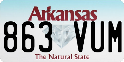 AR license plate 863VUM