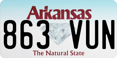 AR license plate 863VUN
