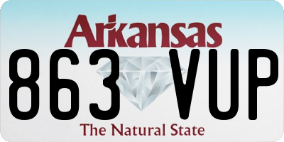AR license plate 863VUP