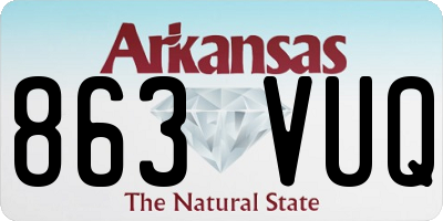 AR license plate 863VUQ