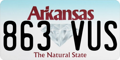 AR license plate 863VUS