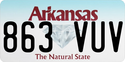 AR license plate 863VUV