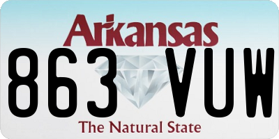 AR license plate 863VUW