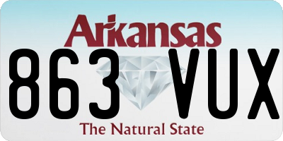 AR license plate 863VUX