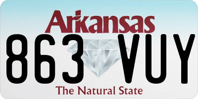AR license plate 863VUY