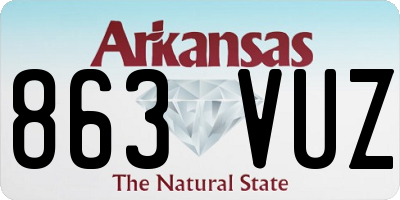 AR license plate 863VUZ