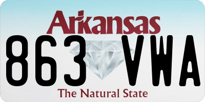 AR license plate 863VWA