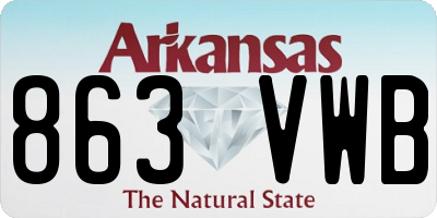 AR license plate 863VWB