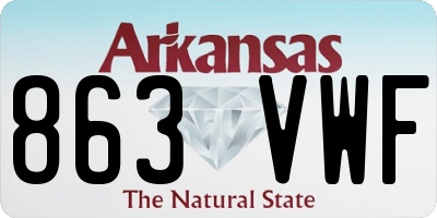 AR license plate 863VWF