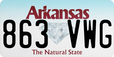 AR license plate 863VWG