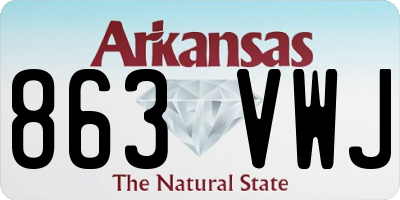 AR license plate 863VWJ