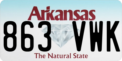 AR license plate 863VWK