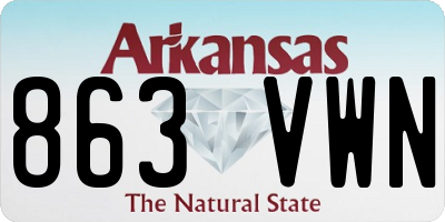 AR license plate 863VWN