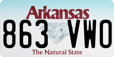 AR license plate 863VWO