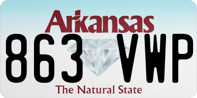 AR license plate 863VWP