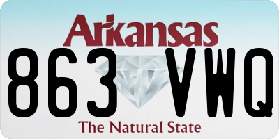 AR license plate 863VWQ