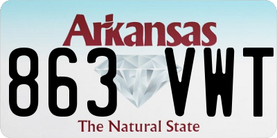AR license plate 863VWT