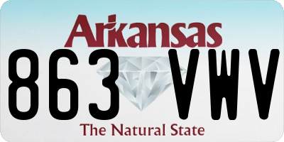 AR license plate 863VWV