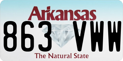 AR license plate 863VWW