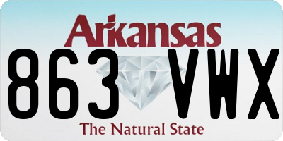 AR license plate 863VWX