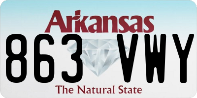 AR license plate 863VWY