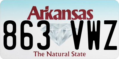 AR license plate 863VWZ