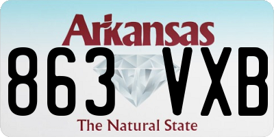 AR license plate 863VXB