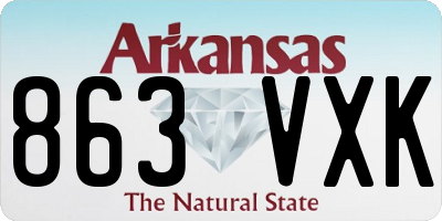 AR license plate 863VXK