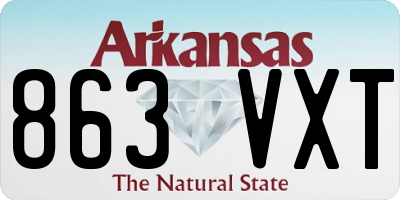 AR license plate 863VXT