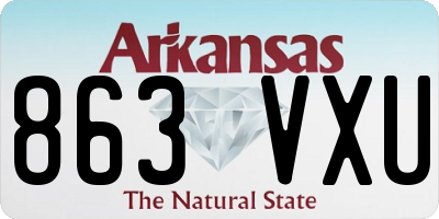 AR license plate 863VXU