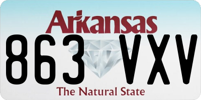 AR license plate 863VXV