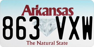 AR license plate 863VXW