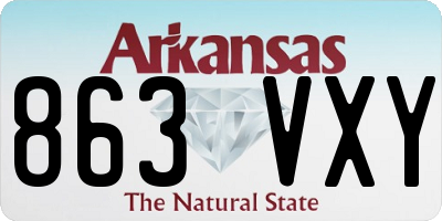 AR license plate 863VXY
