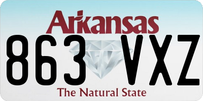 AR license plate 863VXZ