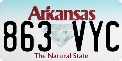 AR license plate 863VYC