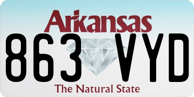 AR license plate 863VYD