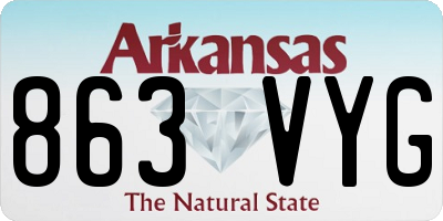 AR license plate 863VYG