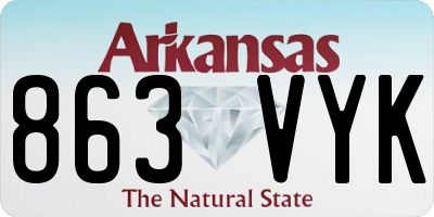 AR license plate 863VYK