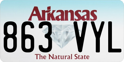 AR license plate 863VYL
