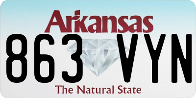 AR license plate 863VYN