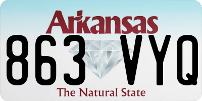 AR license plate 863VYQ
