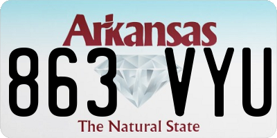 AR license plate 863VYU