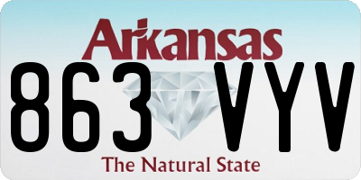 AR license plate 863VYV