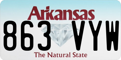 AR license plate 863VYW
