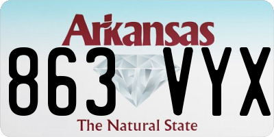 AR license plate 863VYX