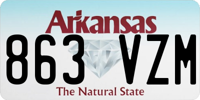 AR license plate 863VZM