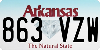 AR license plate 863VZW