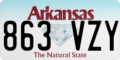 AR license plate 863VZY